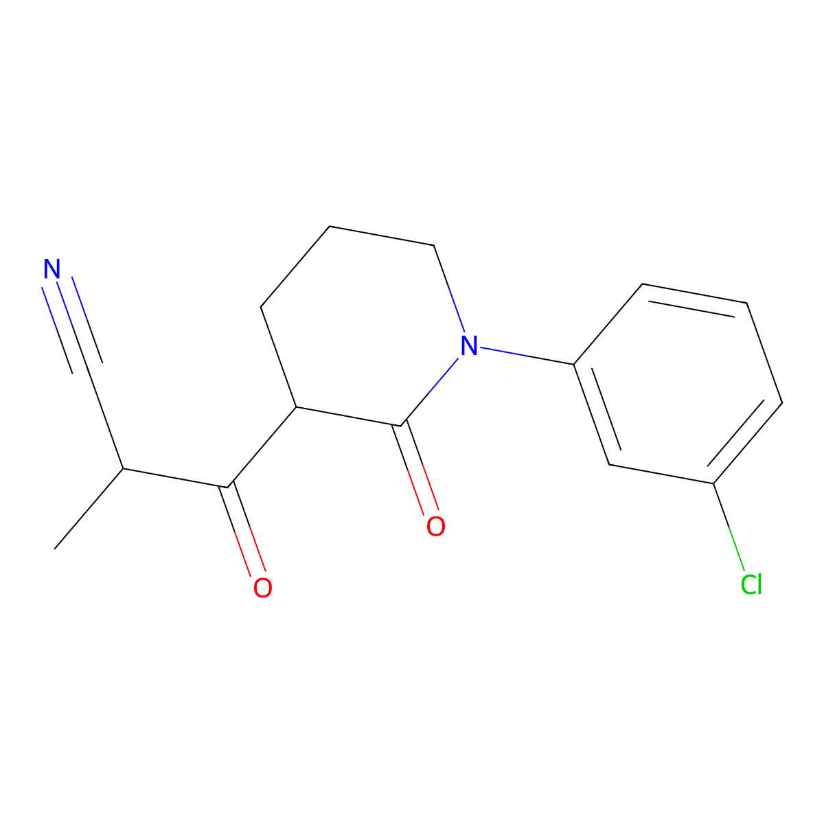 3-[1-(3-Chlorophenyl)-2-oxopiperidin-3-yl]-2-methyl-3-oxopropanenitrile molecular structure, CAS 2059999-83-4