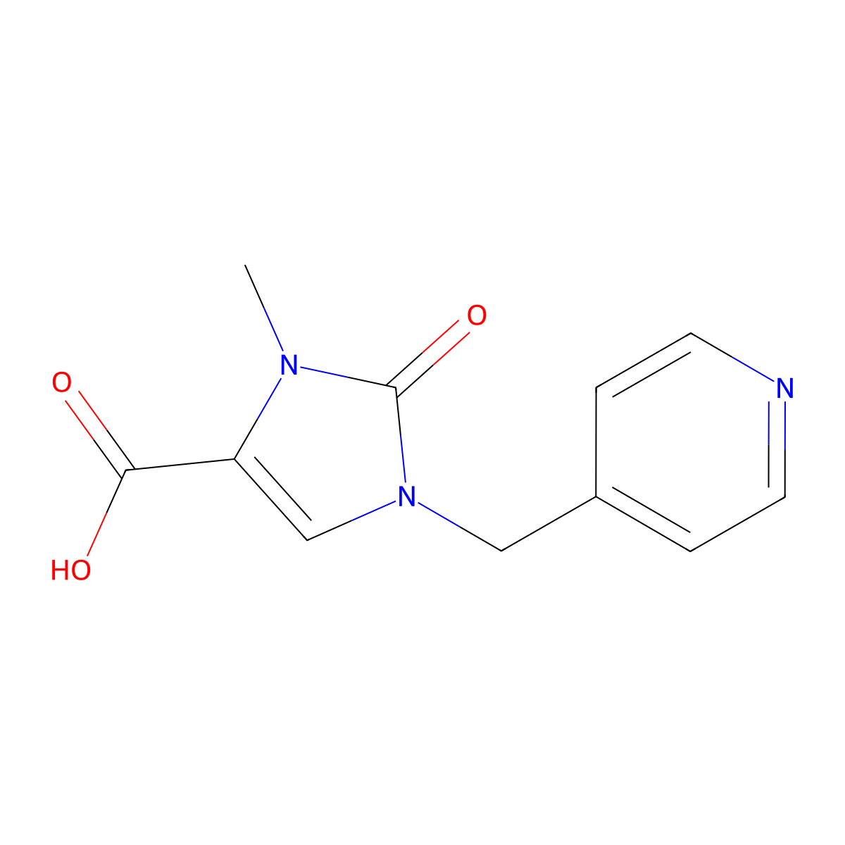3-Methyl-2-oxo-1-[(pyridin-4-yl)methyl]-2,3-dihydro-1H-imidazole-4-carboxylic acid molecular structure, CAS 2059999-86-7