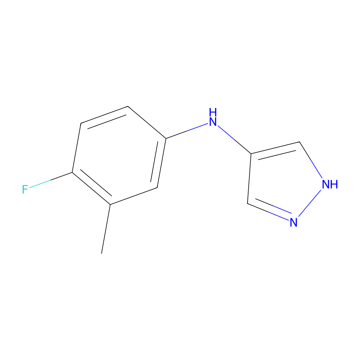 N-(4-Fluoro-3-methylphenyl)-1H-pyrazol-4-amine molecular structure, CAS 2059999-91-4