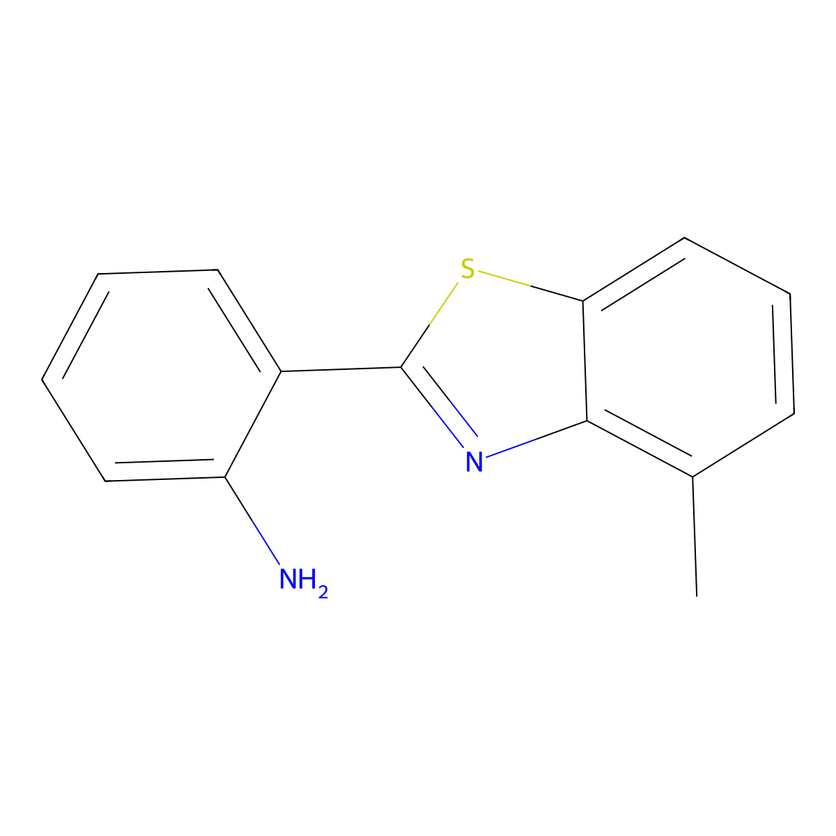 2-(2-Aminophenyl)-4-methylbenzothiazole molecular structure, CAS 20600-49-1