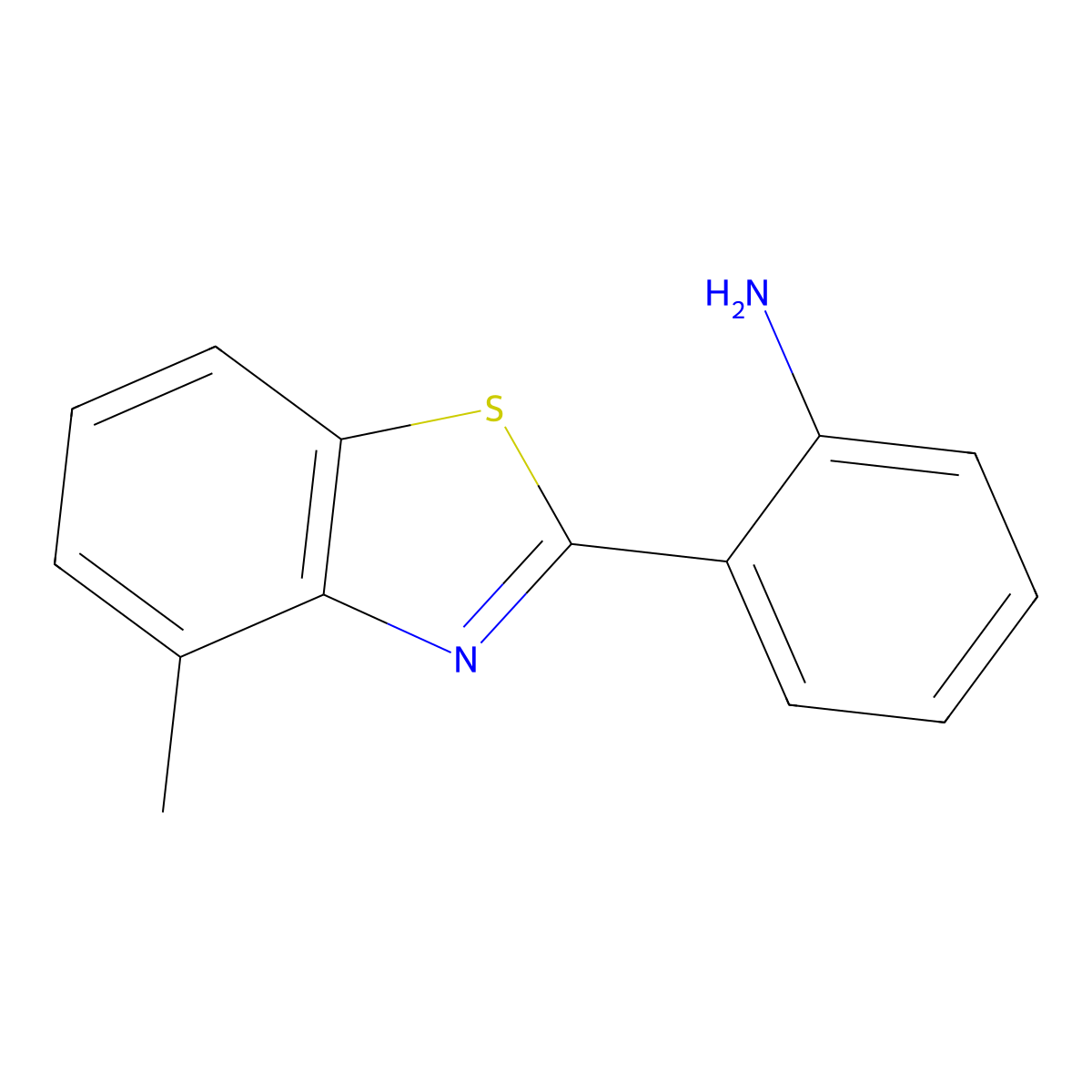 2-(2-Aminophenyl)-4-methylbenzothiazole molecular structure, CAS 20600-49-1