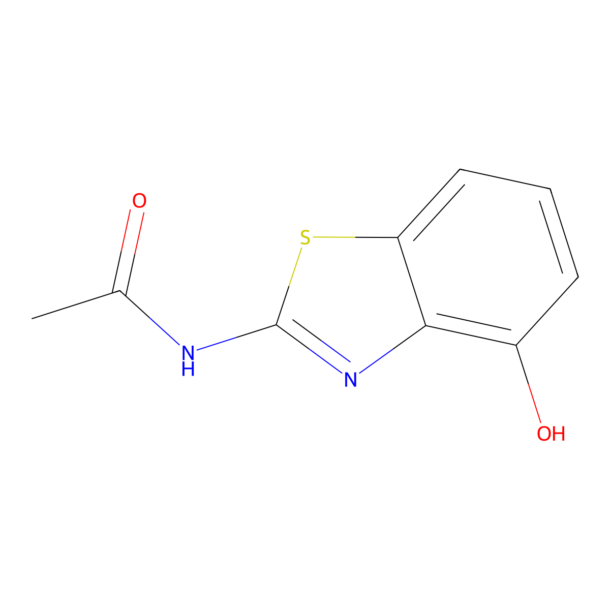 Acetamide, N-(4-hydroxy-2-benzothiazolyl)- molecular structure, CAS 20600-52-6