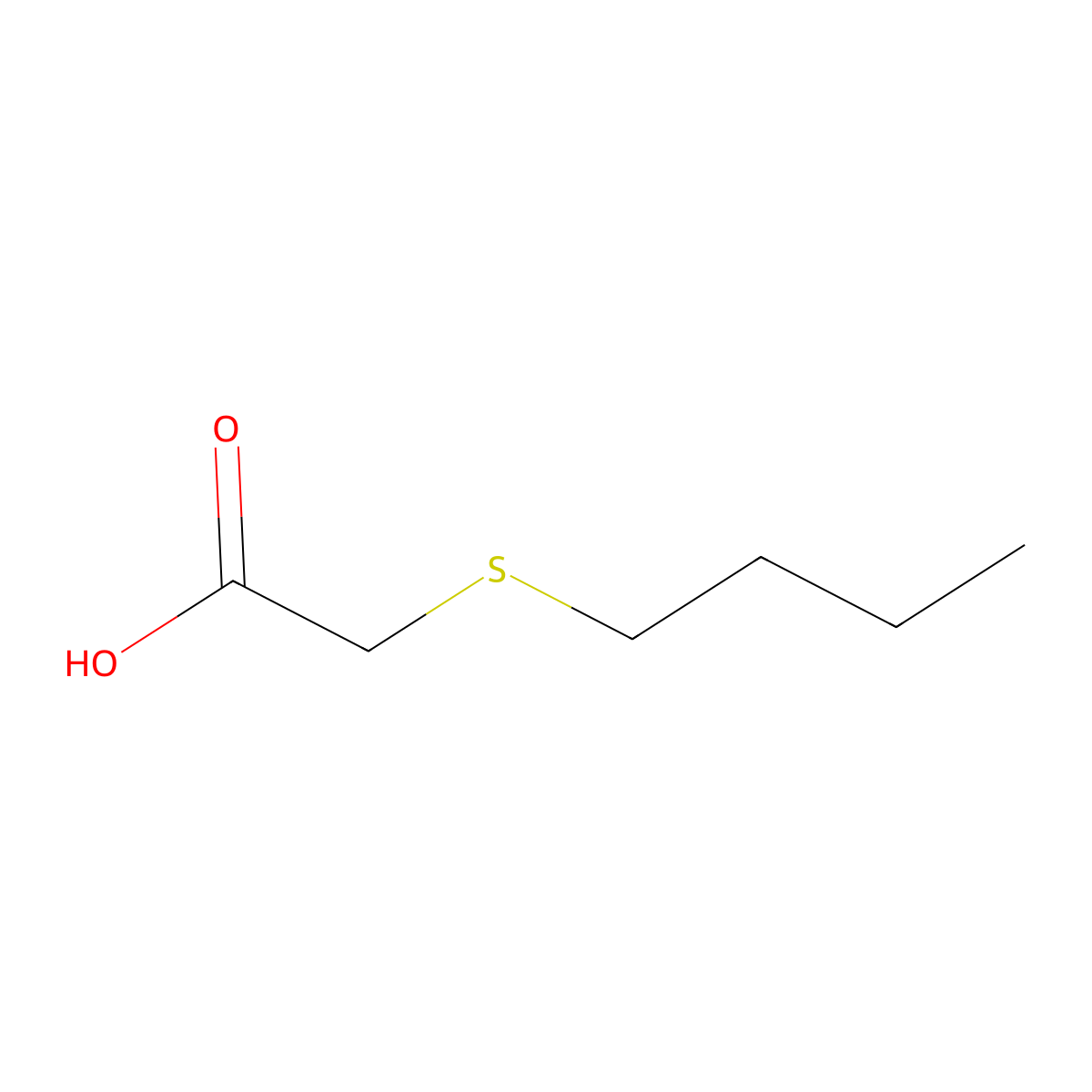 (Butylthio)acetic acid molecular structure, CAS 20600-61-7