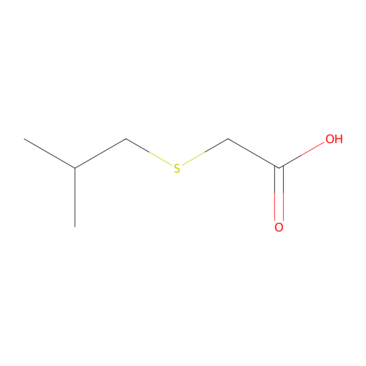 (Isobutylthio)acetic acid molecular structure, CAS 20600-62-8