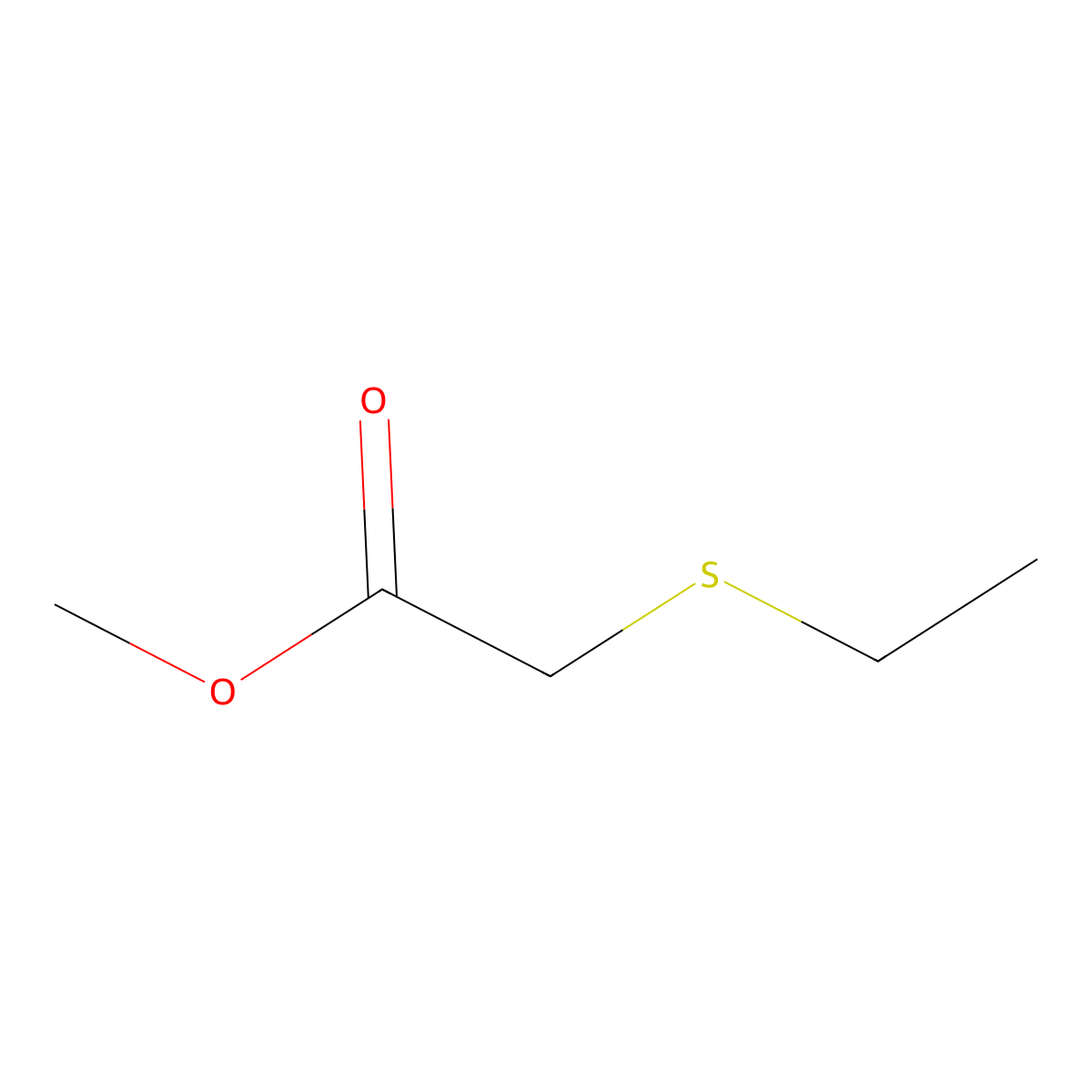 Methyl 2-ethylsulfanylacetate molecular structure, CAS 20600-64-0