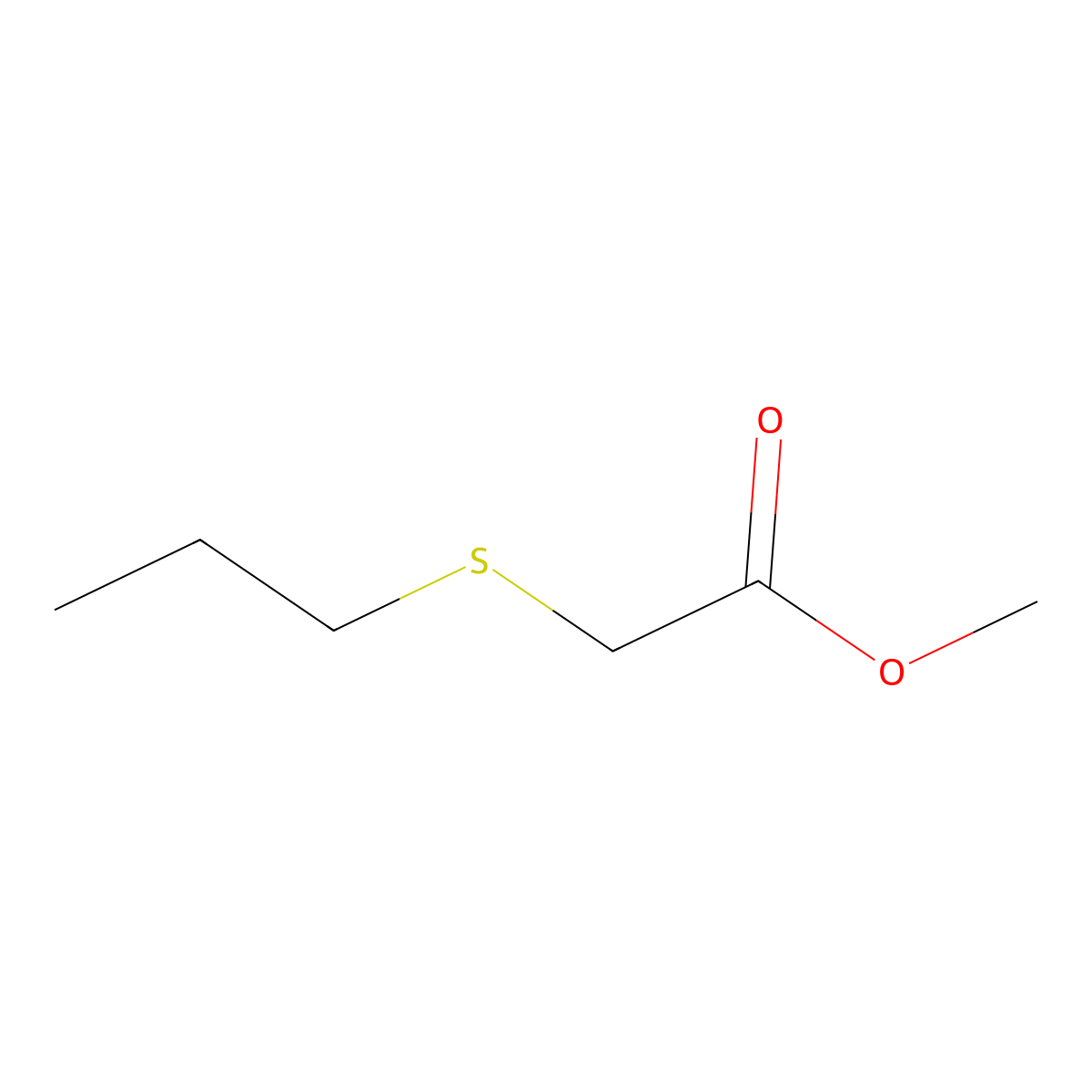 Methyl 2-(propylthio)acetate molecular structure, CAS 20600-65-1