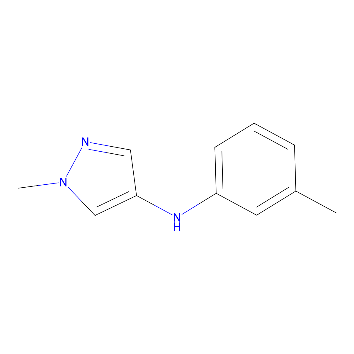 1-Methyl-N-(3-methylphenyl)-1H-pyrazol-4-amine molecular structure, CAS 2060000-00-0