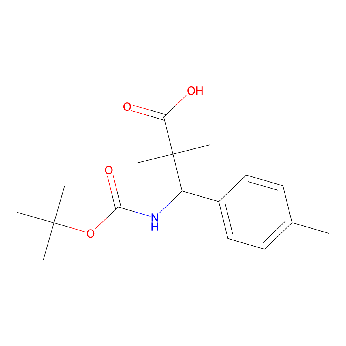 3-{[(Tert-butoxy)carbonyl]amino}-2,2-dimethyl-3-(4-methylphenyl)propanoic acid molecular structure, CAS 2060000-02-2
