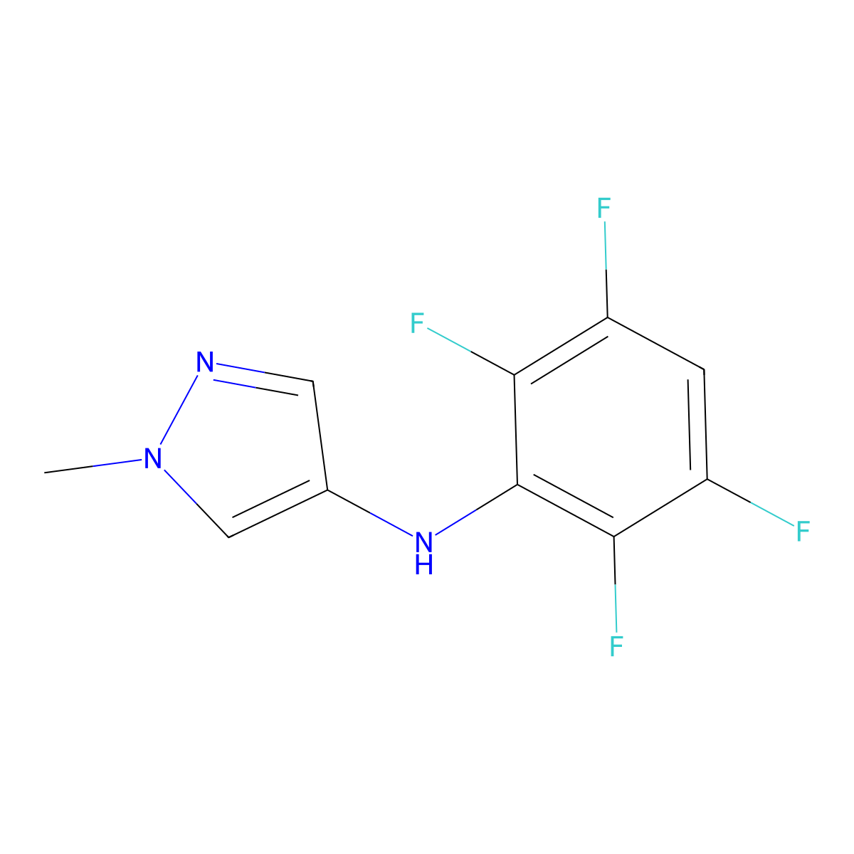 1-Methyl-N-(2,3,5,6-tetrafluorophenyl)-1H-pyrazol-4-amine molecular structure, CAS 2060000-03-3