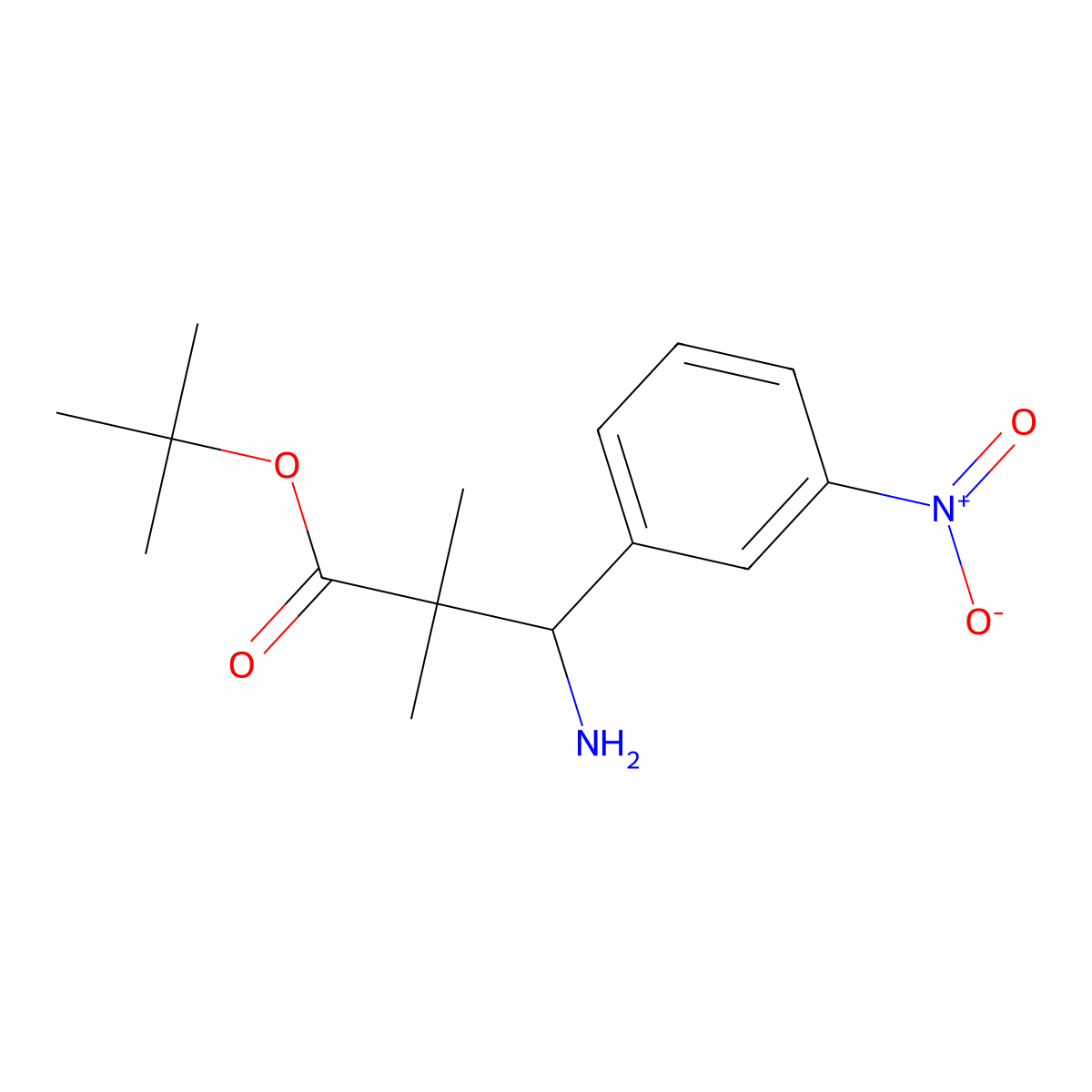 tert-Butyl 3-amino-2,2-dimethyl-3-(3-nitrophenyl)propanoate molecular structure, CAS 2060000-10-2
