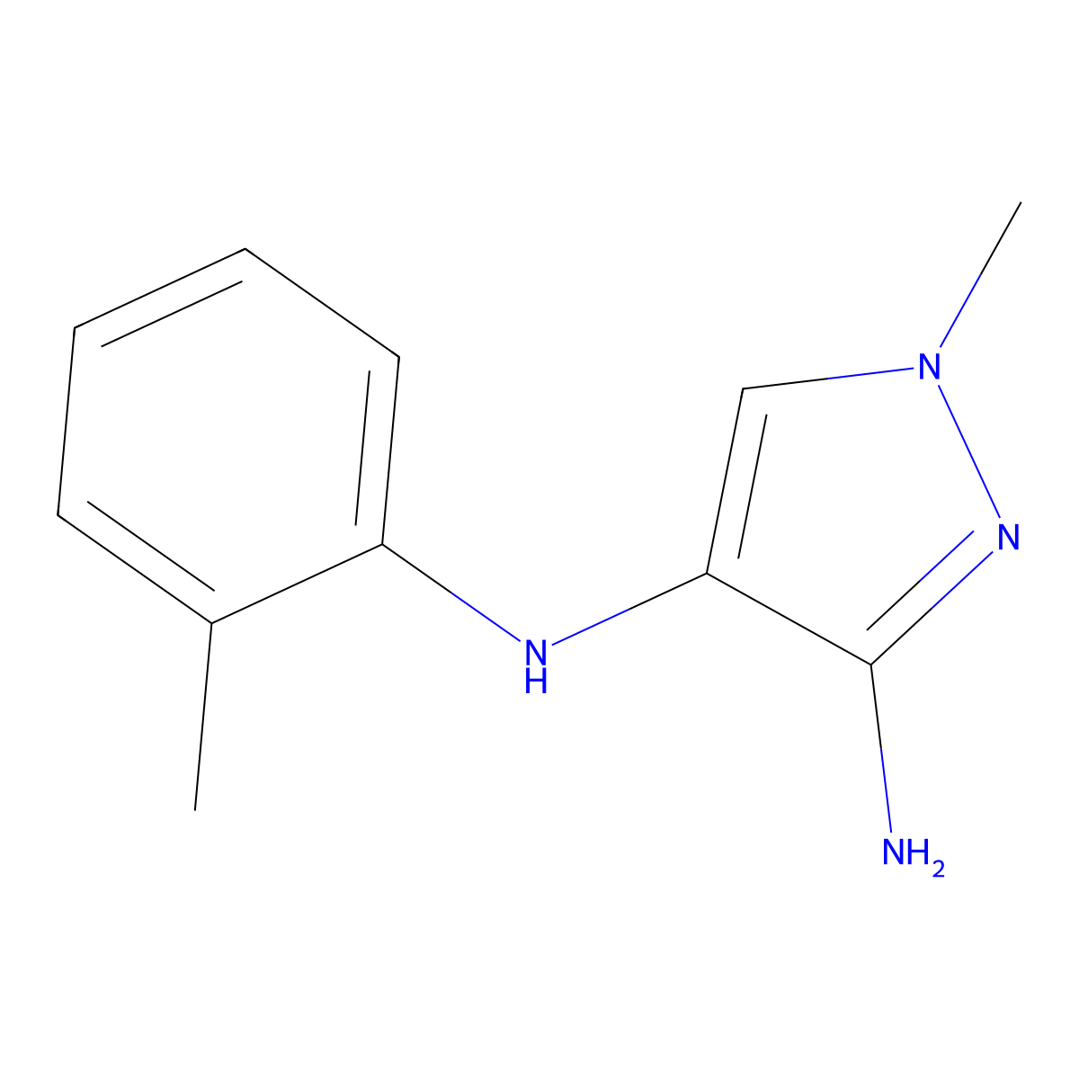 1-Methyl-N4-(2-methylphenyl)-1H-pyrazole-3,4-diamine molecular structure, CAS 2060000-11-3
