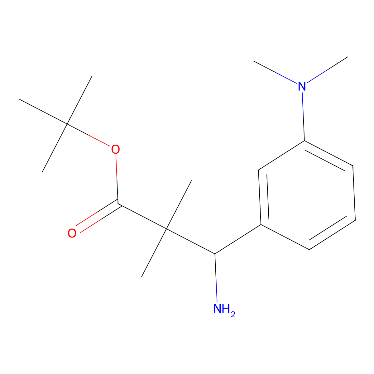 tert-Butyl 3-amino-3-[3-(dimethylamino)phenyl]-2,2-dimethylpropanoate molecular structure, CAS 2060000-15-7