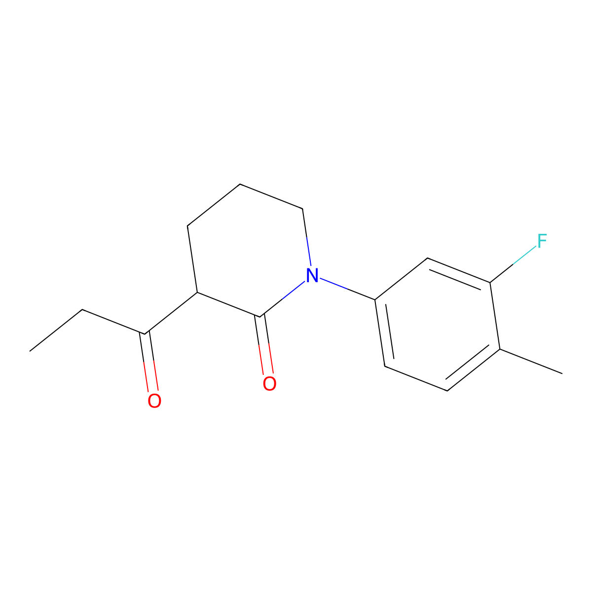 1-(3-Fluoro-4-methylphenyl)-3-propanoylpiperidin-2-one molecular structure, CAS 2060000-19-1