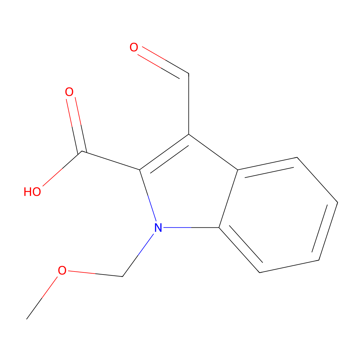 3-Formyl-1-(methoxymethyl)-1H-indole-2-carboxylic acid molecular structure, CAS 2060000-22-6