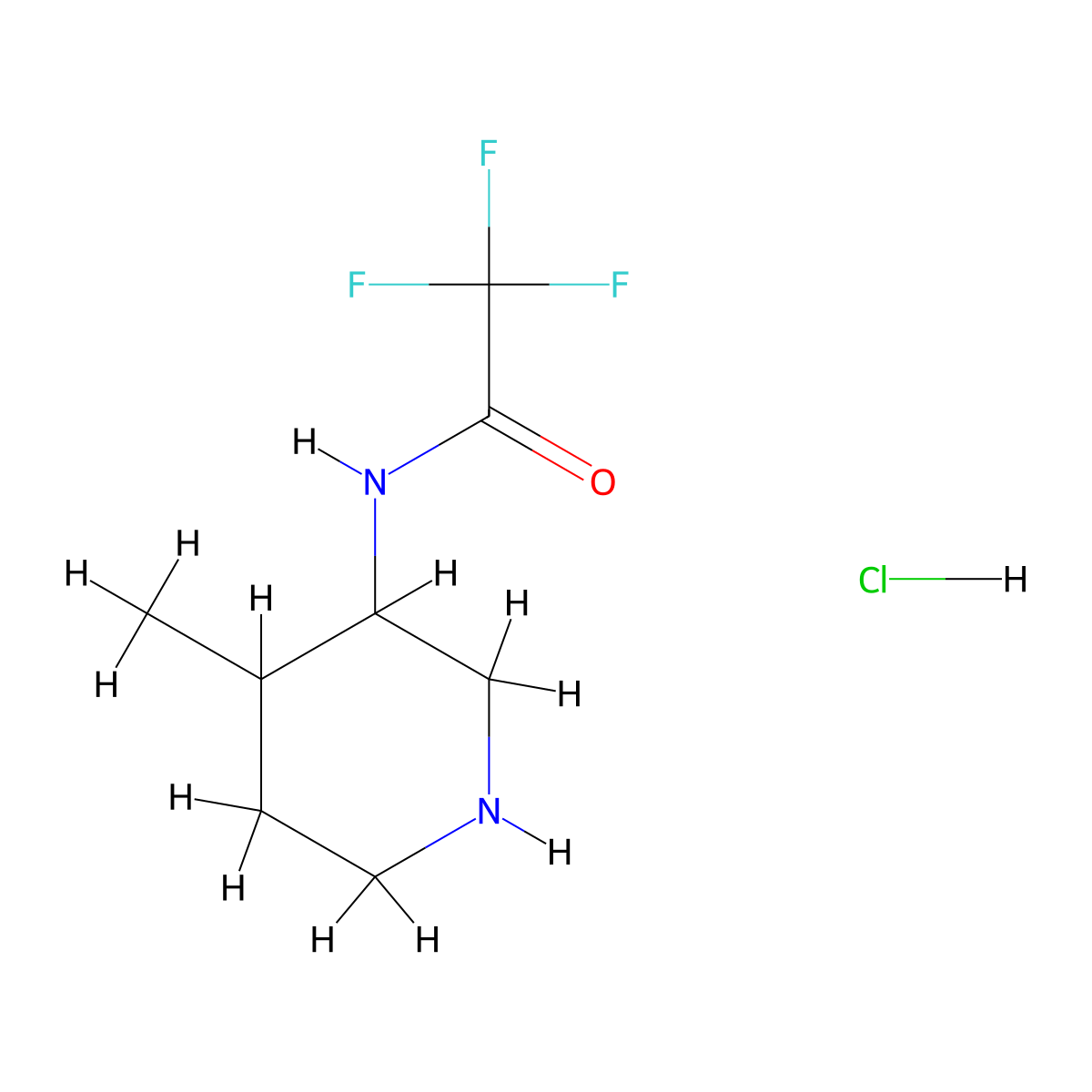 2,2,2-trifluoro-N-(4-methylpiperidin-3-yl)acetamide hydrochloride molecular structure, CAS 2060000-23-7