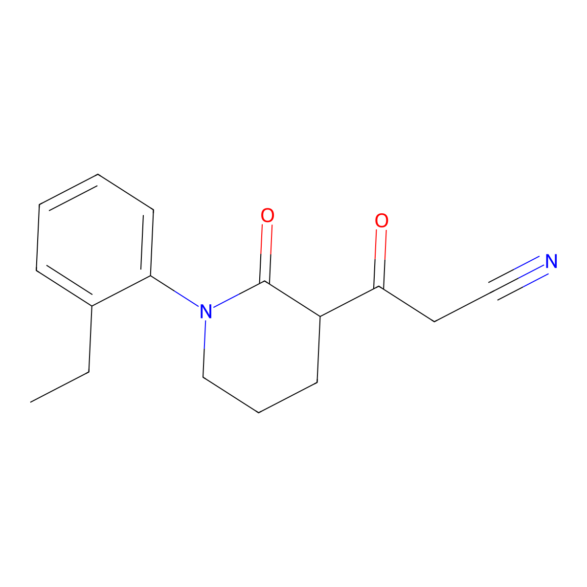 3-[1-(2-Ethylphenyl)-2-oxopiperidin-3-yl]-3-oxopropanenitrile molecular structure, CAS 2060000-24-8