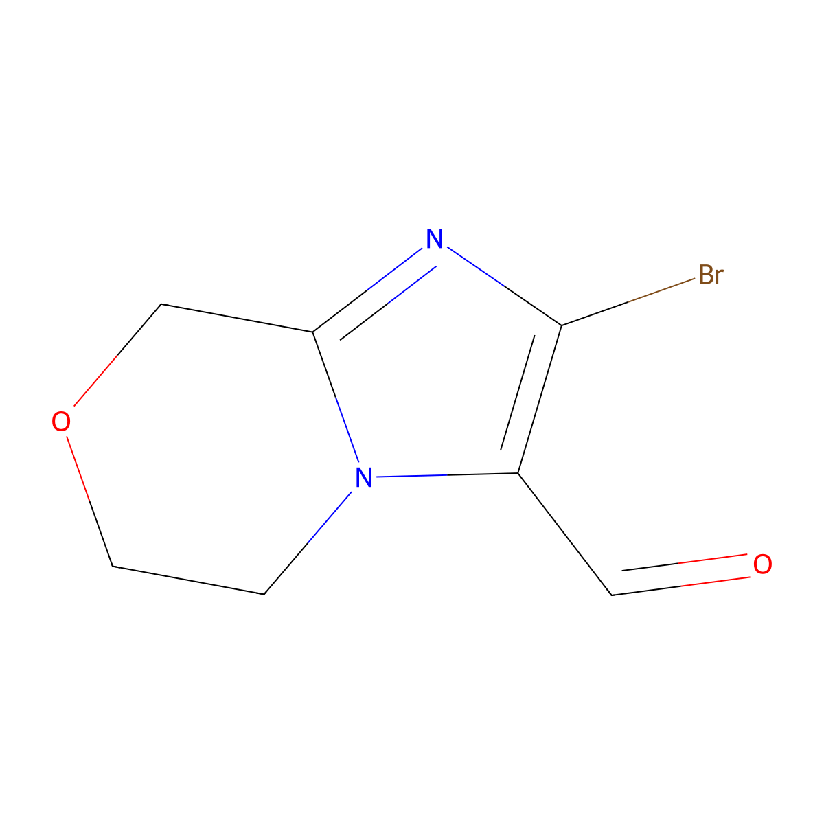 2-bromo-5H,6H,8H-imidazo[2,1-c][1,4]oxazine-3-carbaldehyde molecular structure, CAS 2060000-28-2