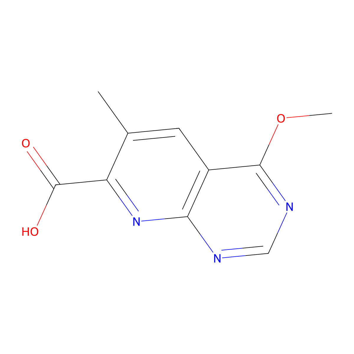 4-Methoxy-6-methylpyrido[2,3-d]pyrimidine-7-carboxylic acid molecular structure, CAS 2060000-34-0