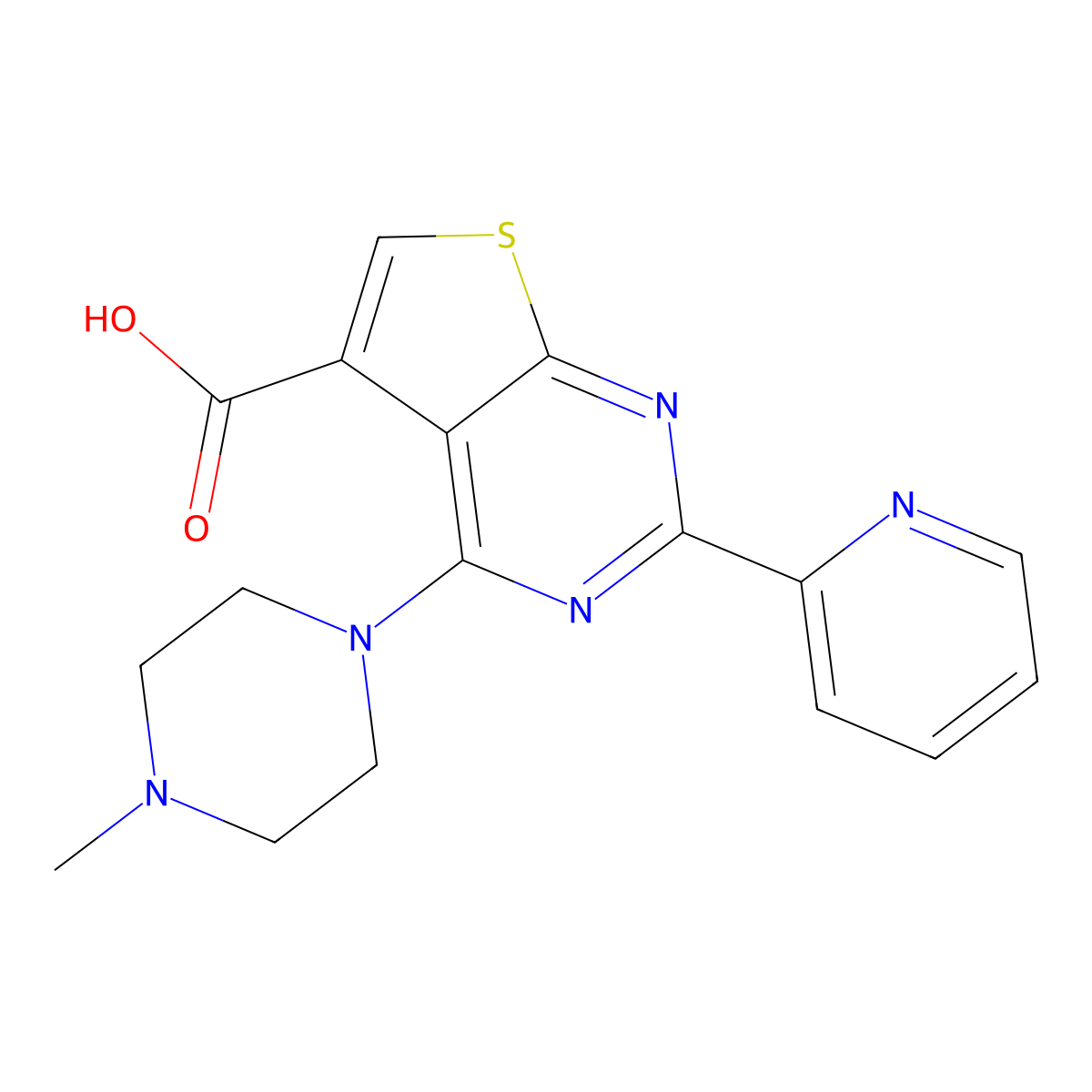 4-(4-Methylpiperazin-1-yl)-2-(pyridin-2-yl)thieno[2,3-d]pyrimidine-5-carboxylic acid molecular structure, CAS 2060000-39-5