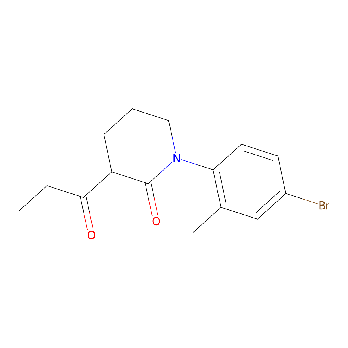 1-(4-Bromo-2-methylphenyl)-3-propanoylpiperidin-2-one molecular structure, CAS 2060000-43-1