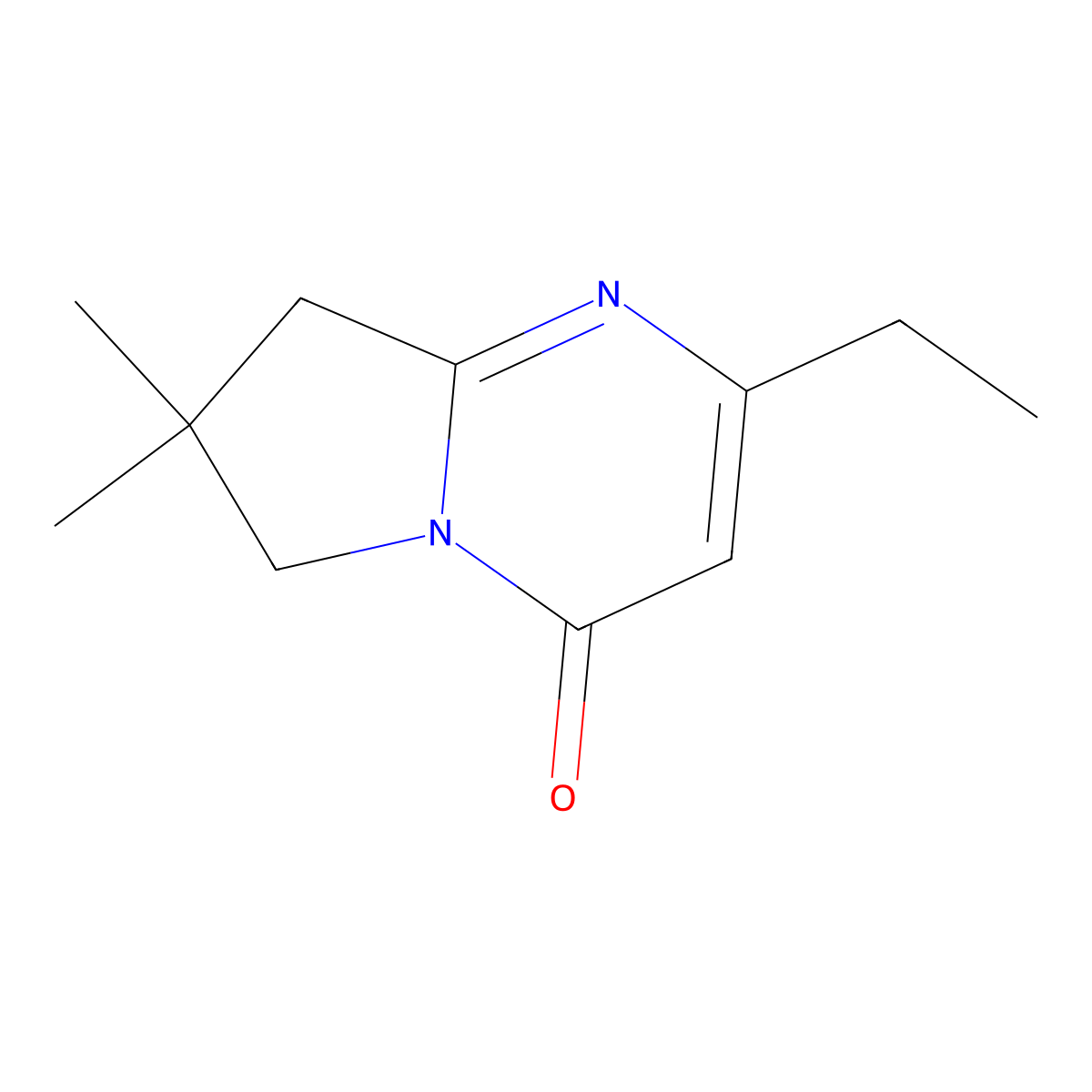 2-Ethyl-7,7-dimethyl-4H,6H,7H,8H-pyrrolo[1,2-a]pyrimidin-4-one molecular structure, CAS 2060000-44-2