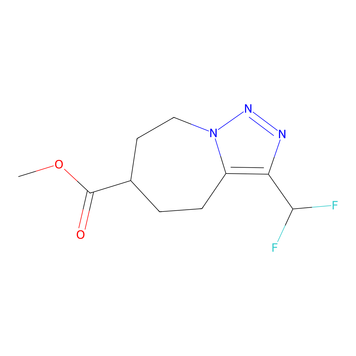 Methyl 3-(difluoromethyl)-4H,5H,6H,7H,8H-[1,2,3]triazolo[1,5-a]azepine-6-carboxylate molecular structure, CAS 2060000-45-3