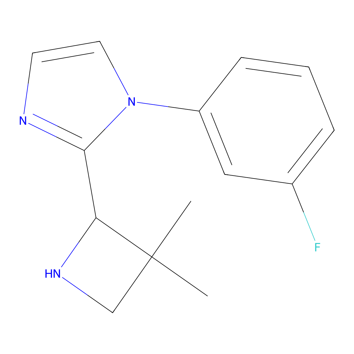 2-(3,3-Dimethylazetidin-2-yl)-1-(3-fluorophenyl)-1H-imidazole molecular structure, CAS 2060000-48-6