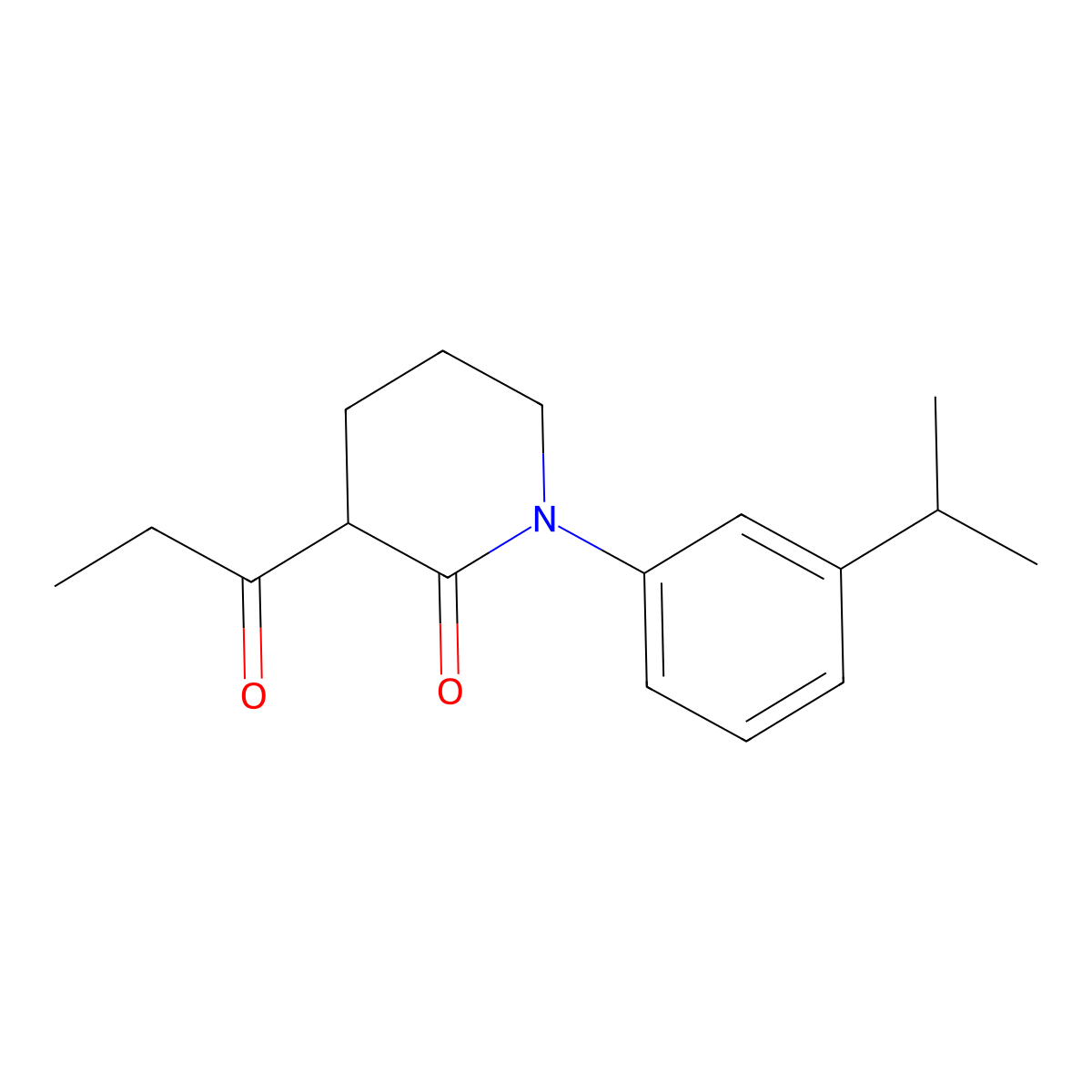 1-[3-(Propan-2-yl)phenyl]-3-propanoylpiperidin-2-one molecular structure, CAS 2060000-49-7
