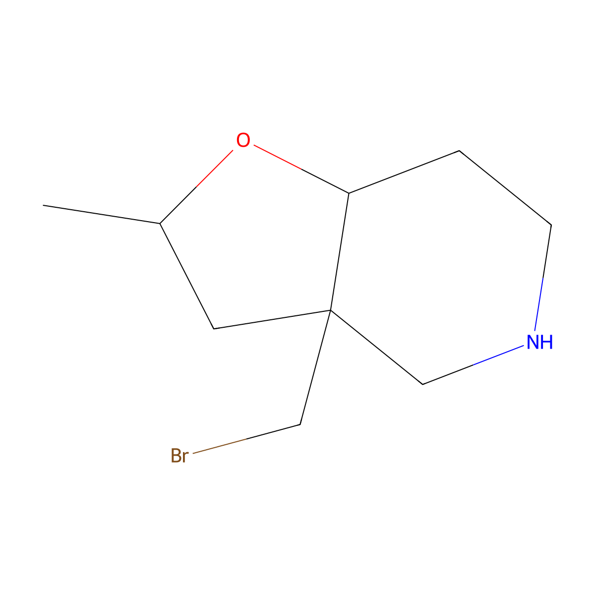 3A-(bromomethyl)-2-methyl-octahydrofuro[3,2-c]pyridine molecular structure, CAS 2060000-54-4