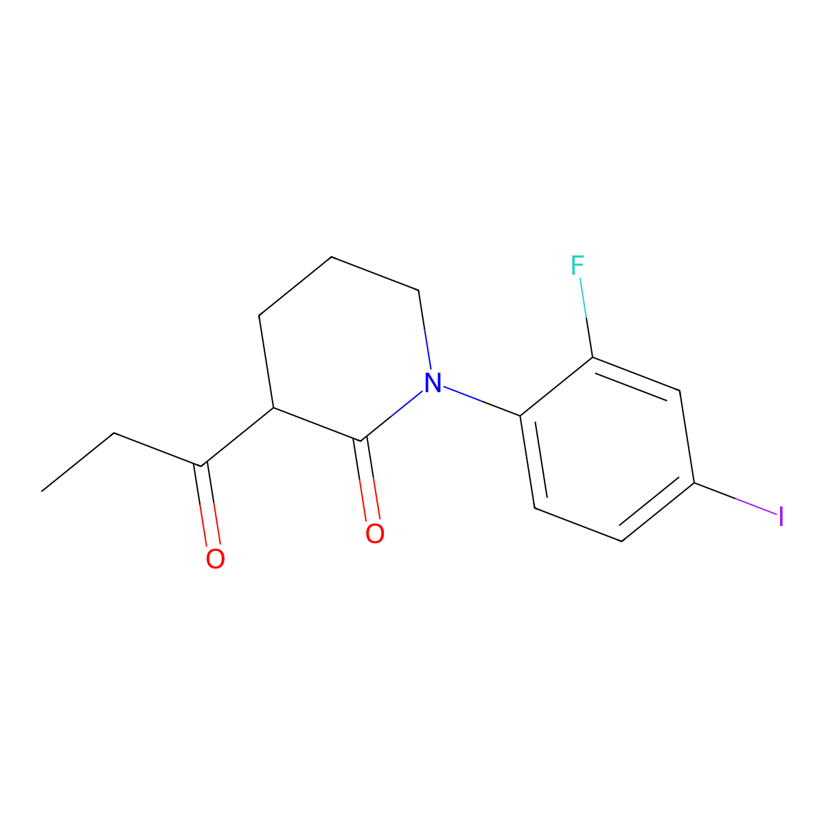 1-(2-Fluoro-4-iodophenyl)-3-propanoylpiperidin-2-one molecular structure, CAS 2060000-56-6