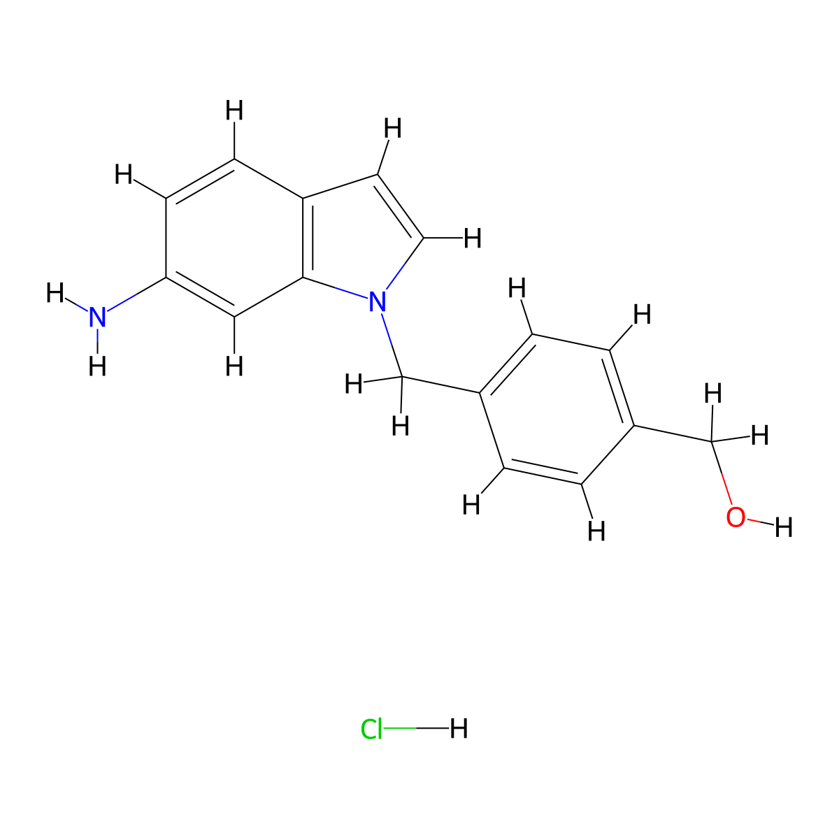 {4-[(6-amino-1H-indol-1-yl)methyl]phenyl}methanol hydrochloride molecular structure, CAS 2060000-63-5