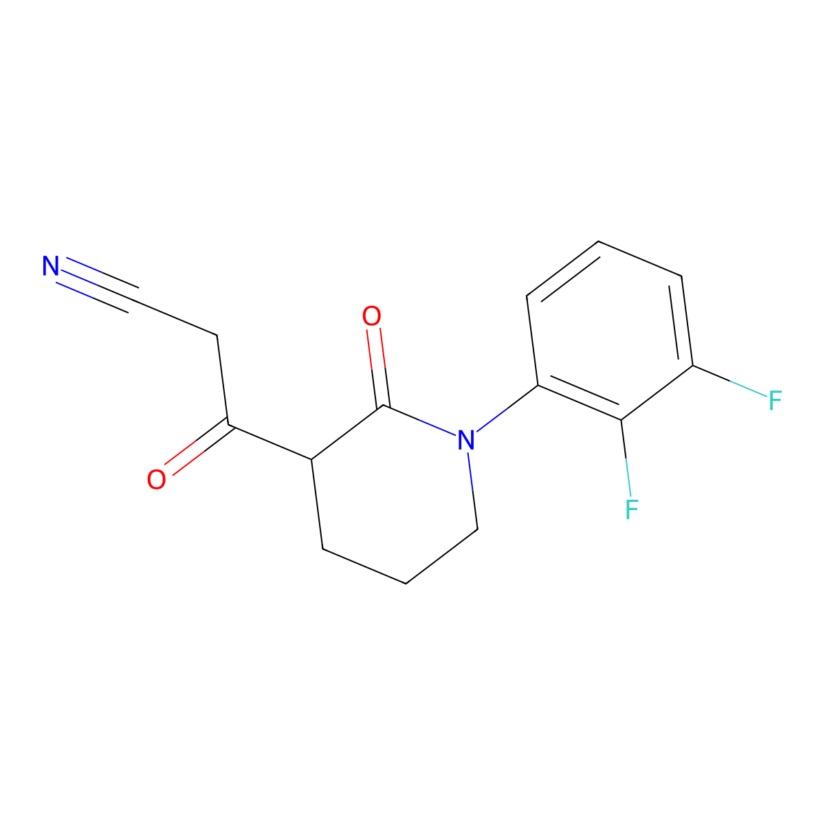 3-[1-(2,3-Difluorophenyl)-2-oxopiperidin-3-yl]-3-oxopropanenitrile molecular structure, CAS 2060000-67-9