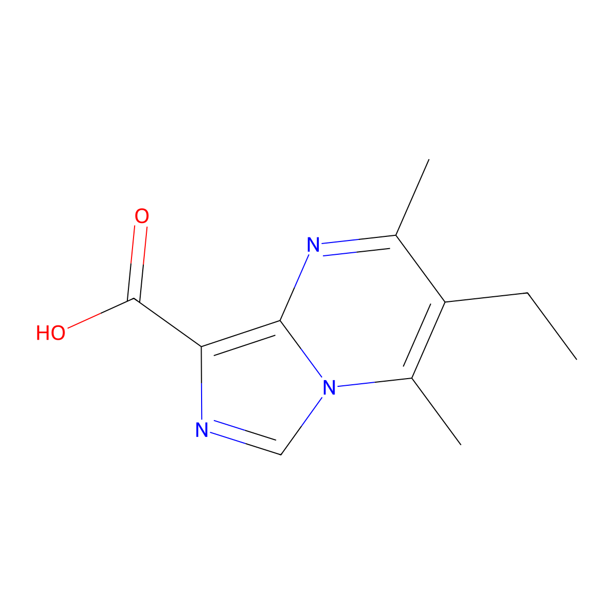 3-Ethyl-2,4-dimethylimidazo[1,5-a]pyrimidine-8-carboxylic acid molecular structure, CAS 2060000-70-4