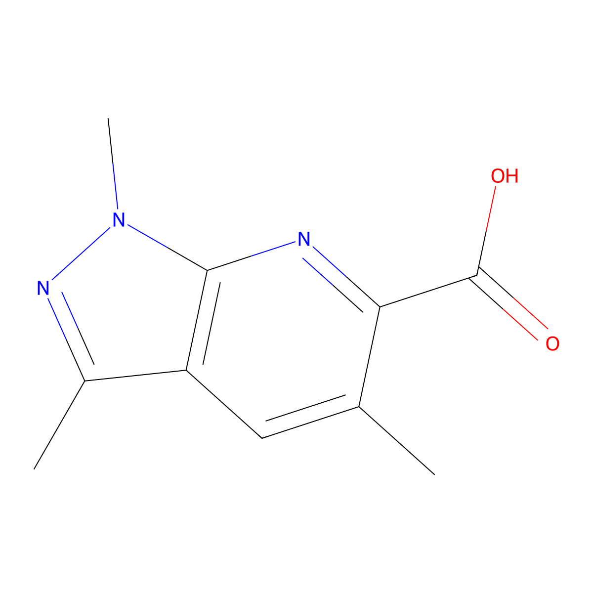 1,3,5-Trimethyl-1H-pyrazolo[3,4-b]pyridine-6-carboxylic acid molecular structure, CAS 2060004-91-1