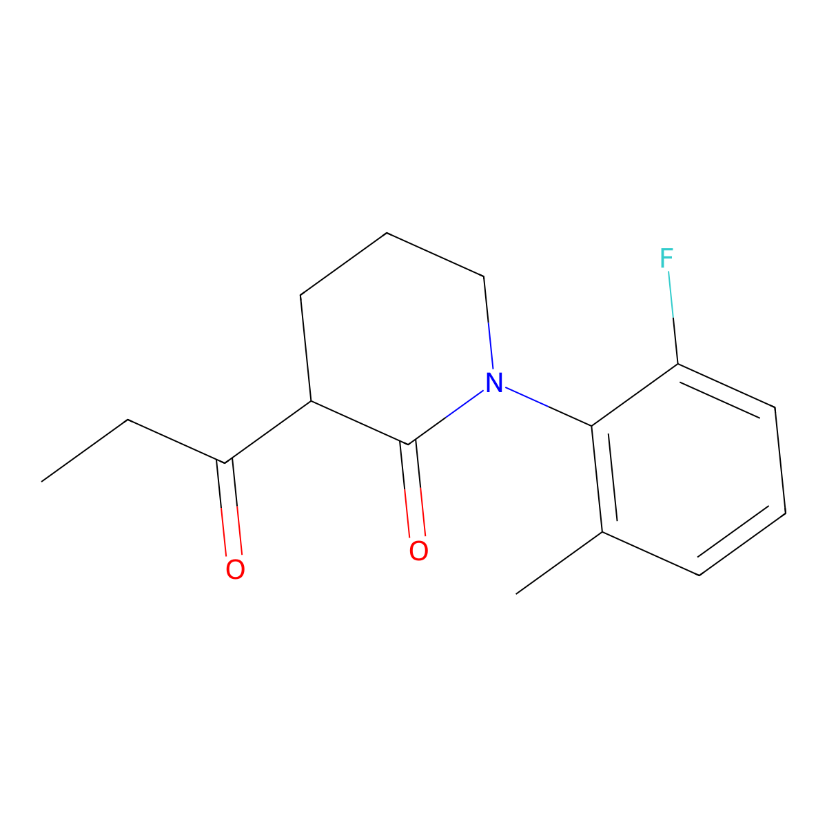 1-(2-Fluoro-6-methylphenyl)-3-propanoylpiperidin-2-one molecular structure, CAS 2060004-92-2