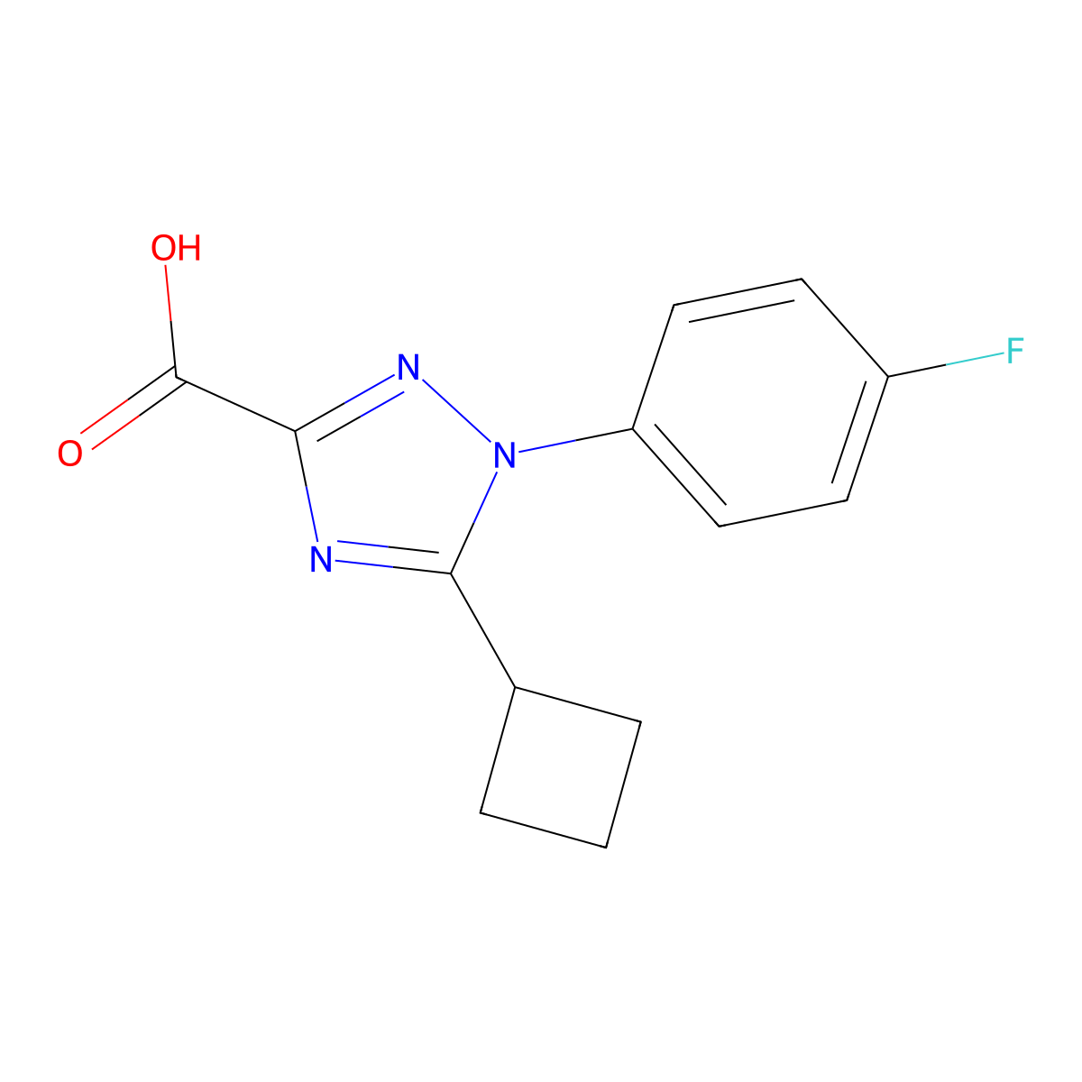 5-Cyclobutyl-1-(4-fluorophenyl)-1H-1,2,4-triazole-3-carboxylic acid molecular structure, CAS 2060005-08-3