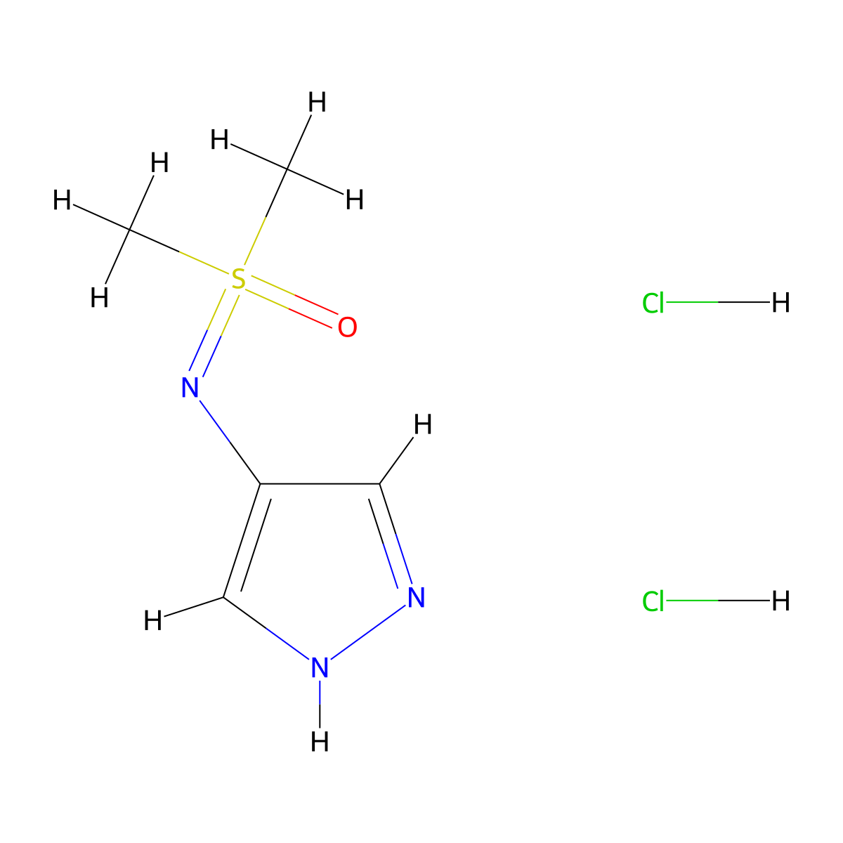 dimethyl[(1H-pyrazol-4-yl)imino]-lambda6-sulfanone dihydrochloride molecular structure, CAS 2060005-11-8
