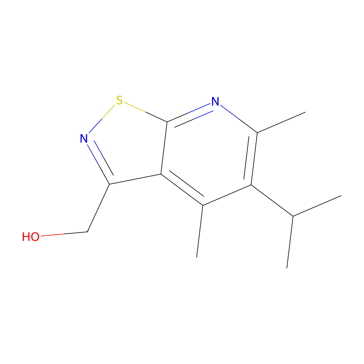 [4,6-Dimethyl-5-(propan-2-yl)-[1,2]thiazolo[5,4-b]pyridin-3-yl]methanol molecular structure, CAS 2060005-13-0