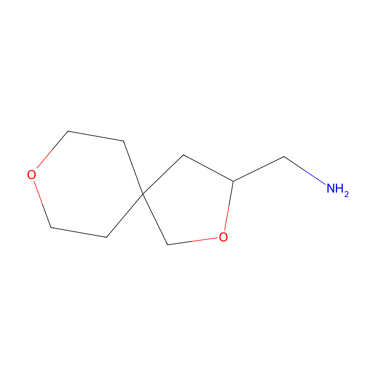 (2,8-Dioxaspiro[4.5]decan-3-yl)methanamine molecular structure, CAS 2060005-16-3
