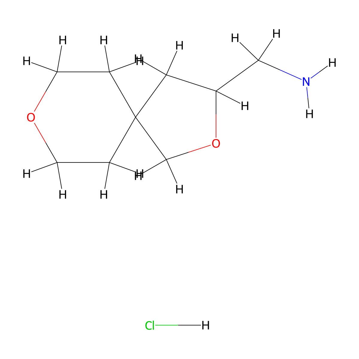 {2,8-Dioxaspiro[4.5]decan-3-yl}methanamine hydrochloride molecular structure, CAS 2060005-17-4