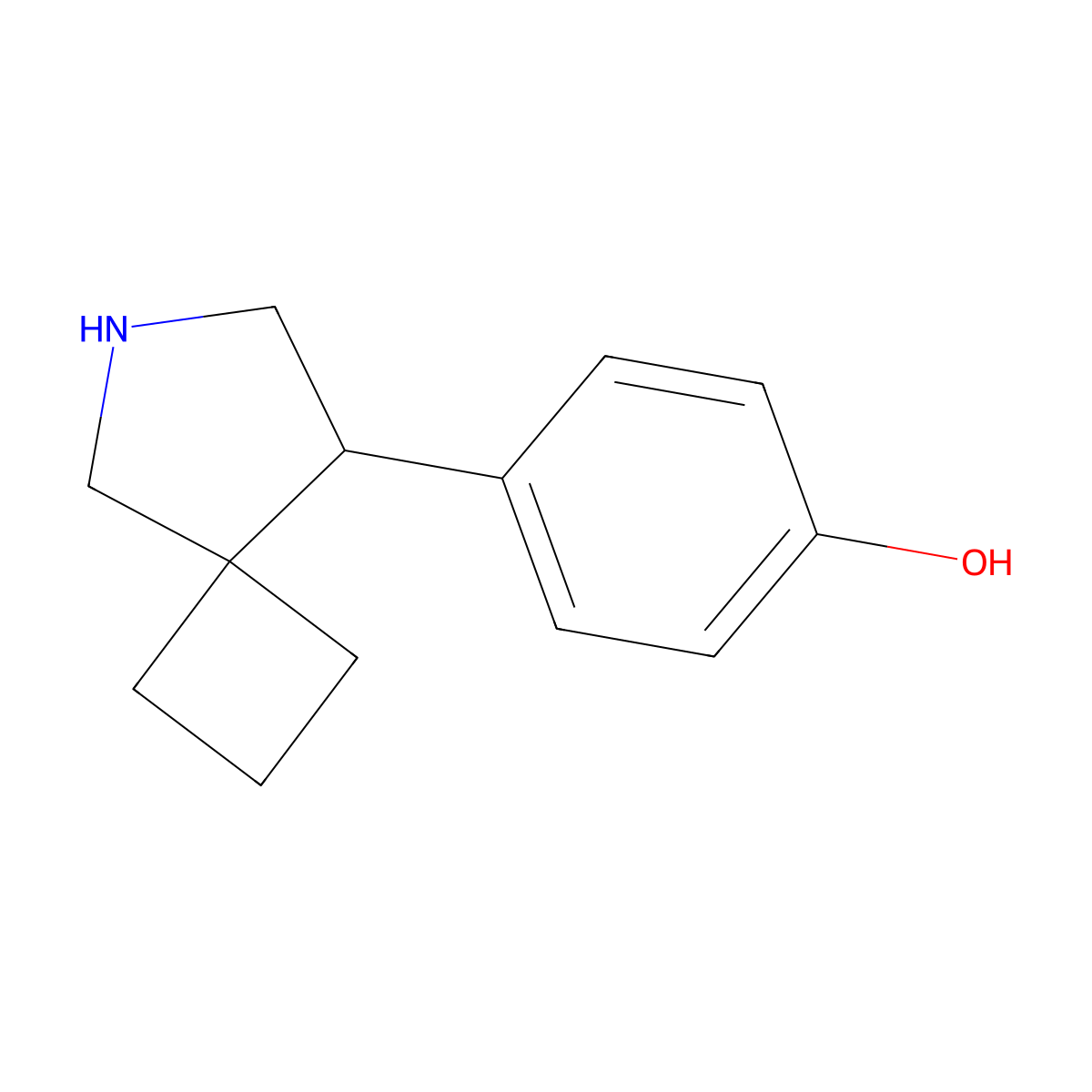 4-{6-Azaspiro[3.4]octan-8-yl}phenol molecular structure, CAS 2060005-20-9