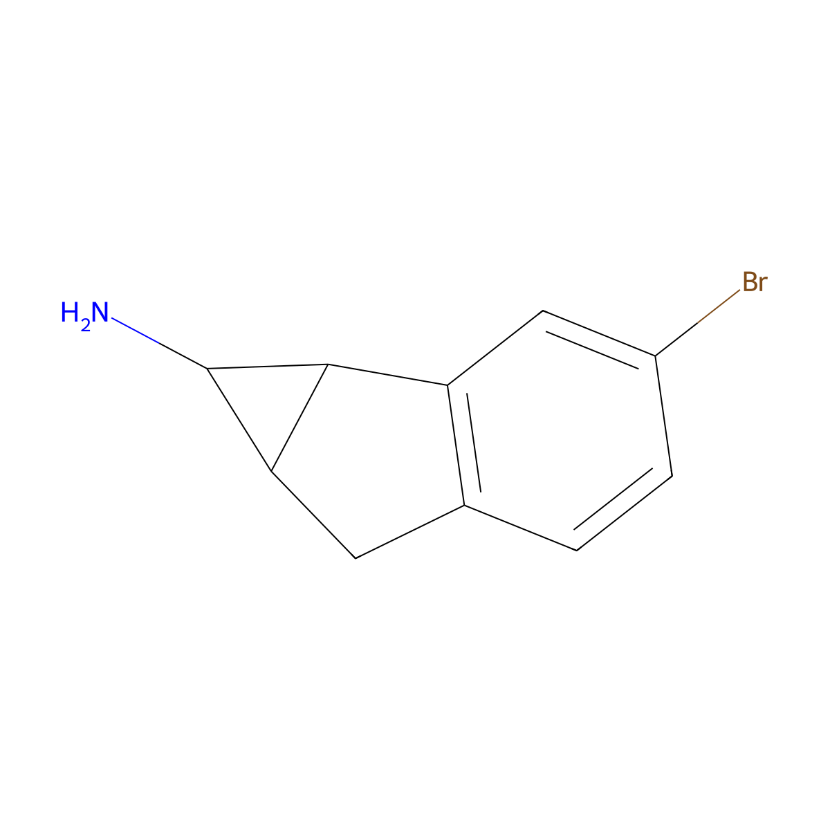 3-bromo-1H,1aH,6H,6aH-cyclopropa[a]inden-1-amine molecular structure, CAS 2060005-21-0