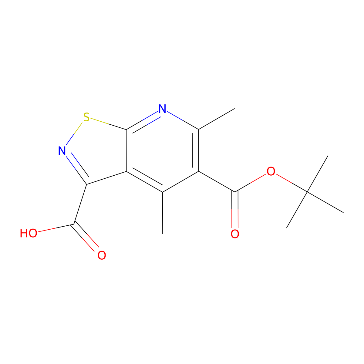5-[(tert-Butoxy)carbonyl]-4,6-dimethyl-[1,2]thiazolo[5,4-b]pyridine-3-carboxylic acid molecular structure, CAS 2060005-23-2