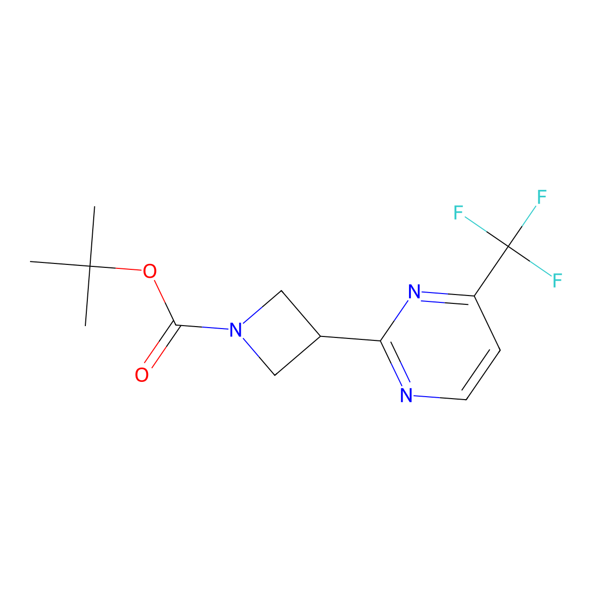 tert-Butyl 3-[4-(trifluoromethyl)pyrimidin-2-yl]azetidine-1-carboxylate molecular structure, CAS 2060005-28-7