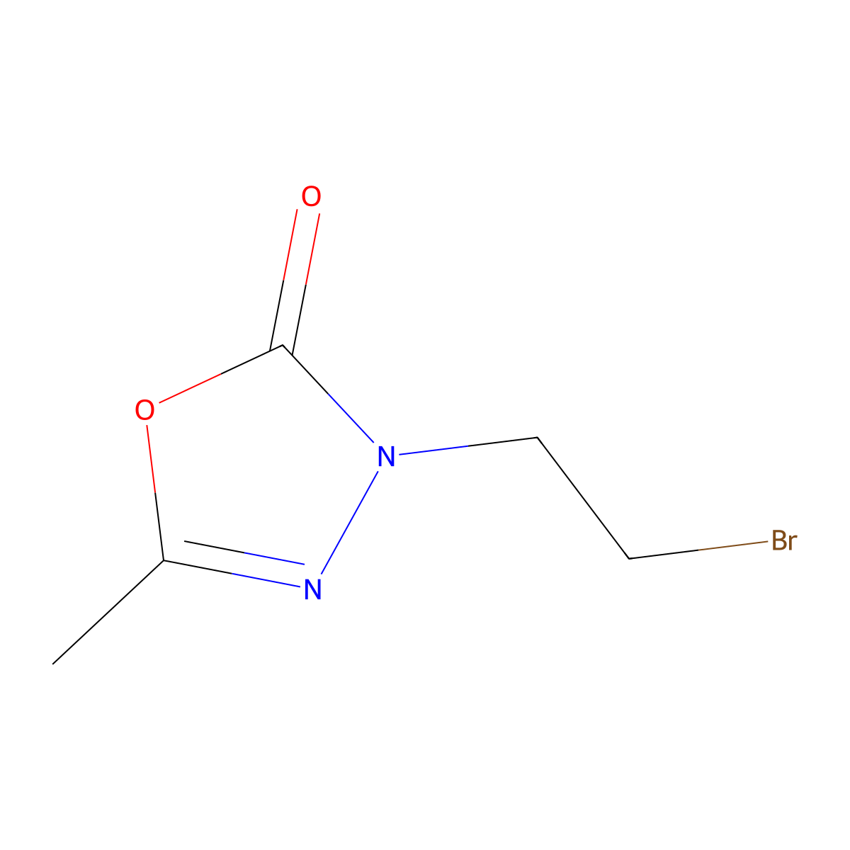 3-(2-Bromoethyl)-5-methyl-2,3-dihydro-1,3,4-oxadiazol-2-one molecular structure, CAS 2060005-30-1