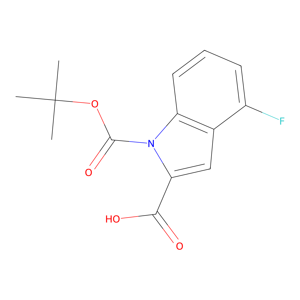 1-[(tert-Butoxy)carbonyl]-4-fluoro-1H-indole-2-carboxylic acid molecular structure, CAS 2060005-34-5