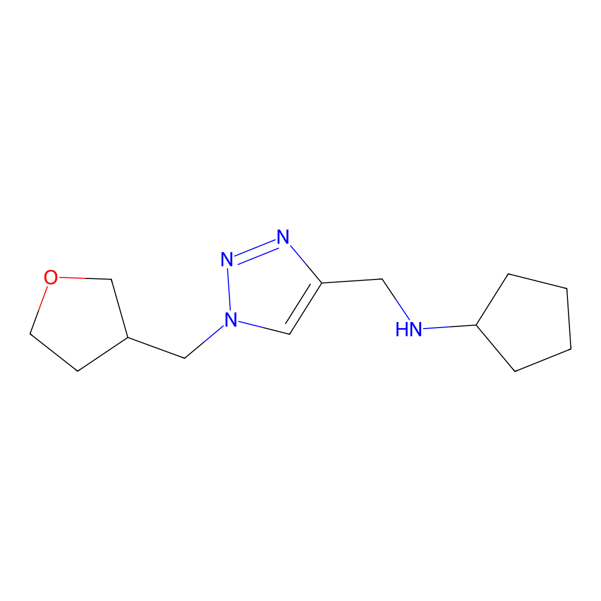N-({1-[(oxolan-3-yl)methyl]-1H-1,2,3-triazol-4-yl}methyl)cyclopentanamine molecular structure, CAS 2060005-40-3