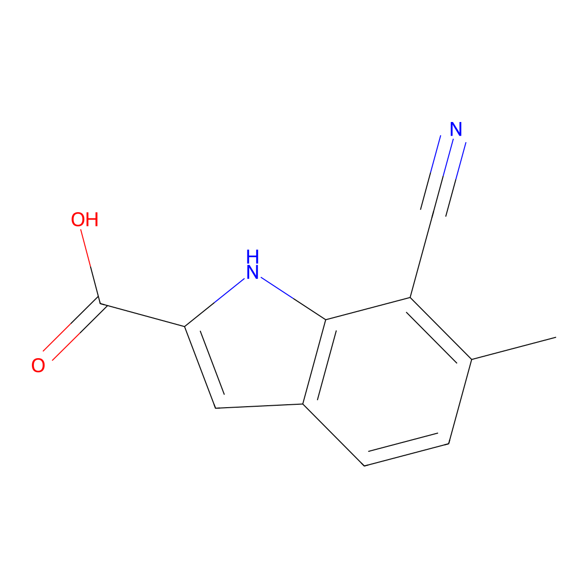 7-Cyano-6-methyl-1H-indole-2-carboxylic acid molecular structure, CAS 2060005-46-9