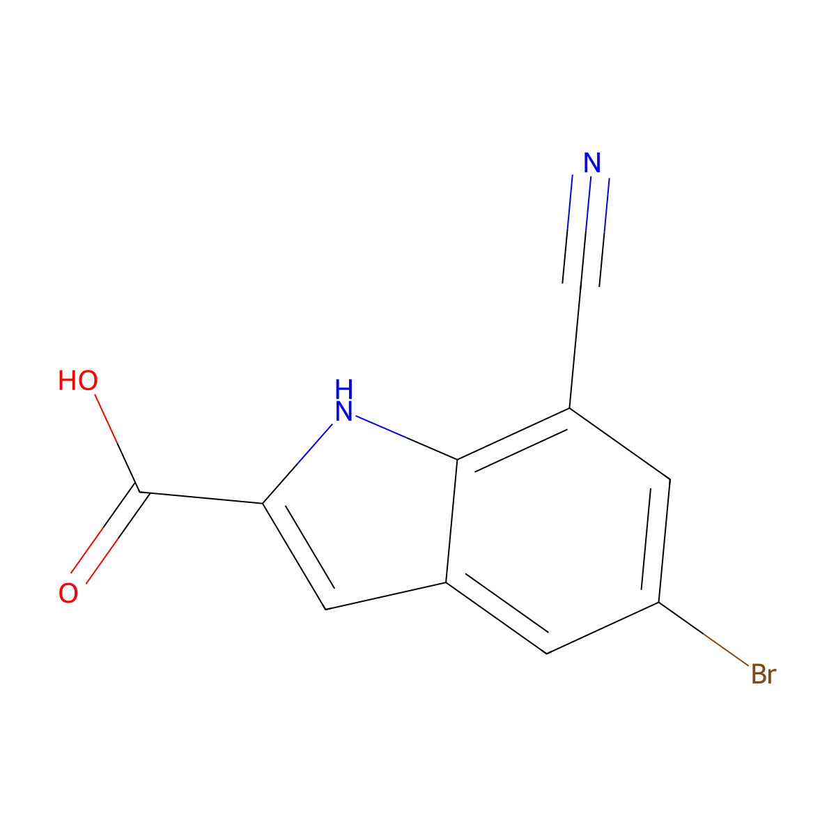 5-Bromo-7-cyano-1H-indole-2-carboxylic acid molecular structure, CAS 2060005-47-0
