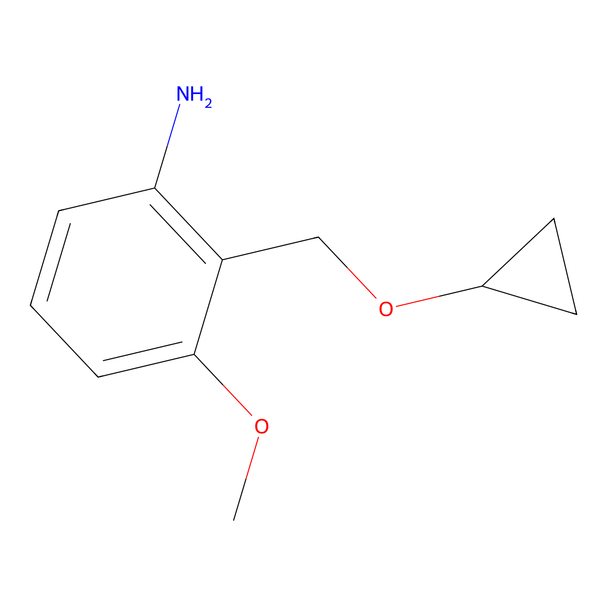 2-(Cyclopropoxymethyl)-3-methoxyaniline molecular structure, CAS 2060005-48-1